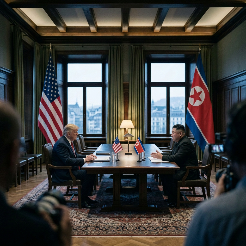 Two older men meeting across a conference table in a formal office